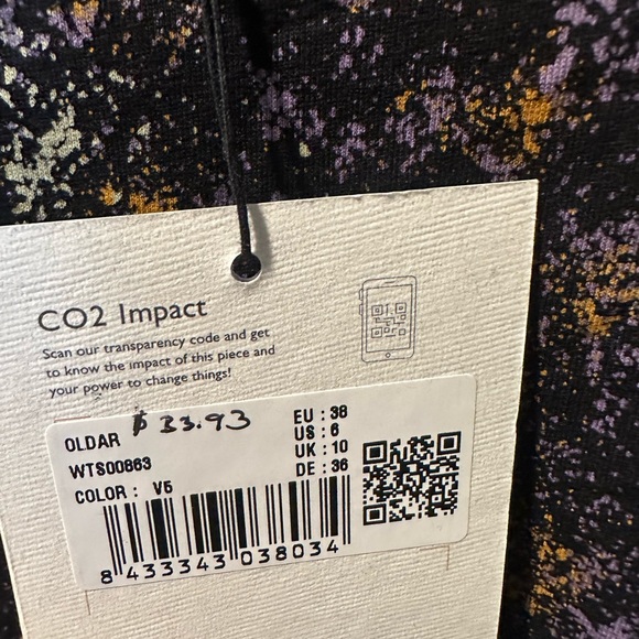 Galaxy Print Long Sleeve Top with Purple and Gold Shimmer - Picture 3 of 6